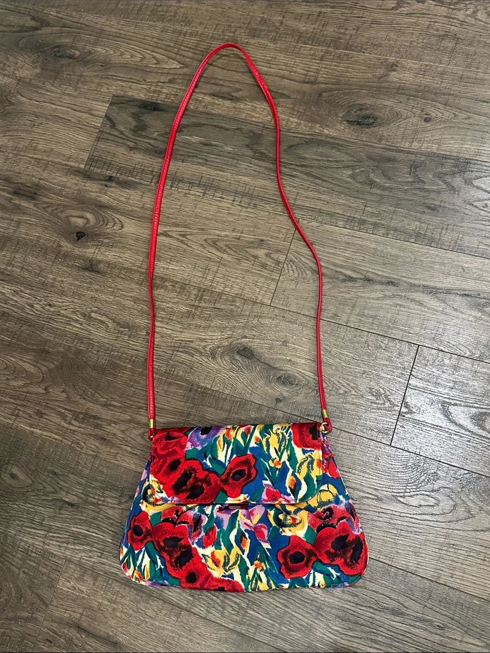 J. Renee’ Red Floral Crossbody / Clutch Bag
